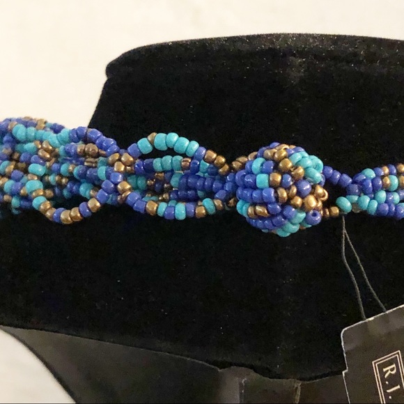 NWT R.J. GRAZIANO Boho Multi-color Twisted Seed Bead Collared Statement Necklace - Picture 5 of 11
